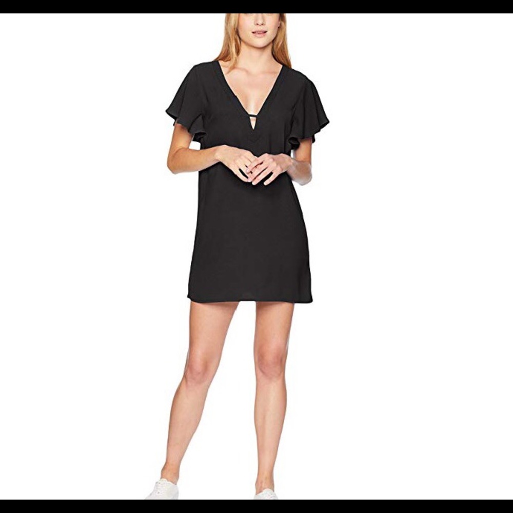 Juniors V dress, black, large